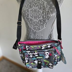 NWT Lily Bloom Bag Panda Crossbody Black Pink Recycled Fashion